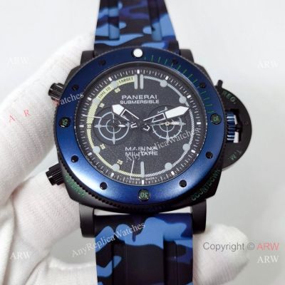 New 2023 Panerai PAM1239 Submersible Watch Blue Camo Rubber Strap-Replica Watches from China